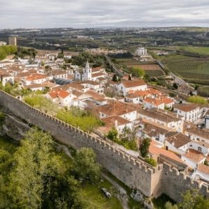 Obidos lined with traditional Portuguese houses