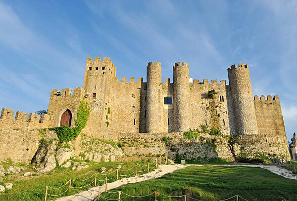 Medieval castle perched on a hill in Óbidos,Portugal.